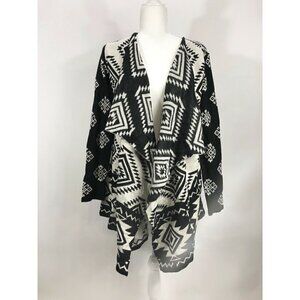 Charlie Paige Cascade Cardigan black white tribal print size S/M open front